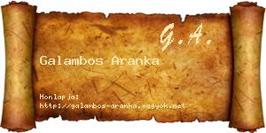 Galambos Aranka névjegykártya