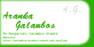 aranka galambos business card